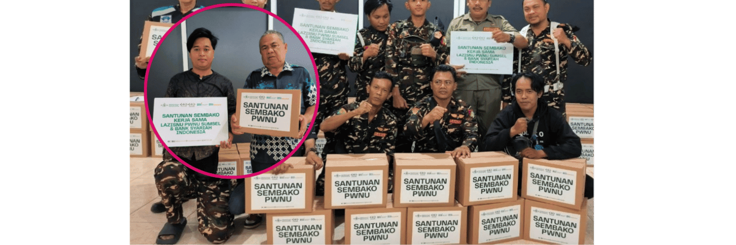 LAZISNU PWNU Sumsel Bersama Bank Syariah Indonesia Salurkan Santunan Sembako untuk Masyarakat