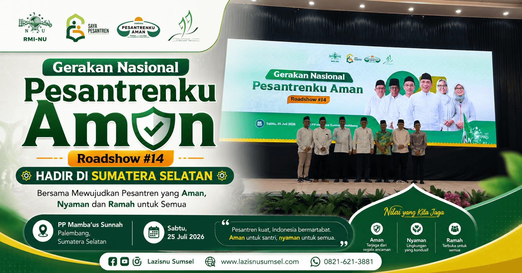 Gerakan Nasional Pesantrenku Aman Roadshow #14 Hadir di Sumatera Selatan