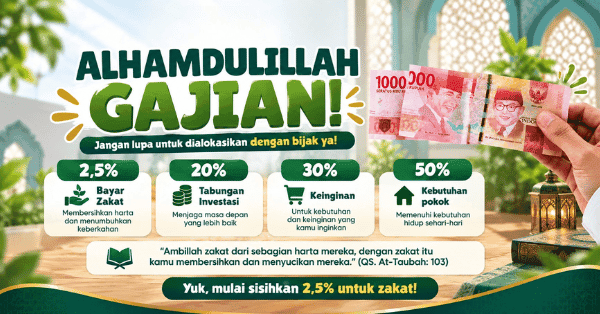 Alhamdulillah Gajian! Jangan Lupa Sisihkan 2,5% untuk Zakat